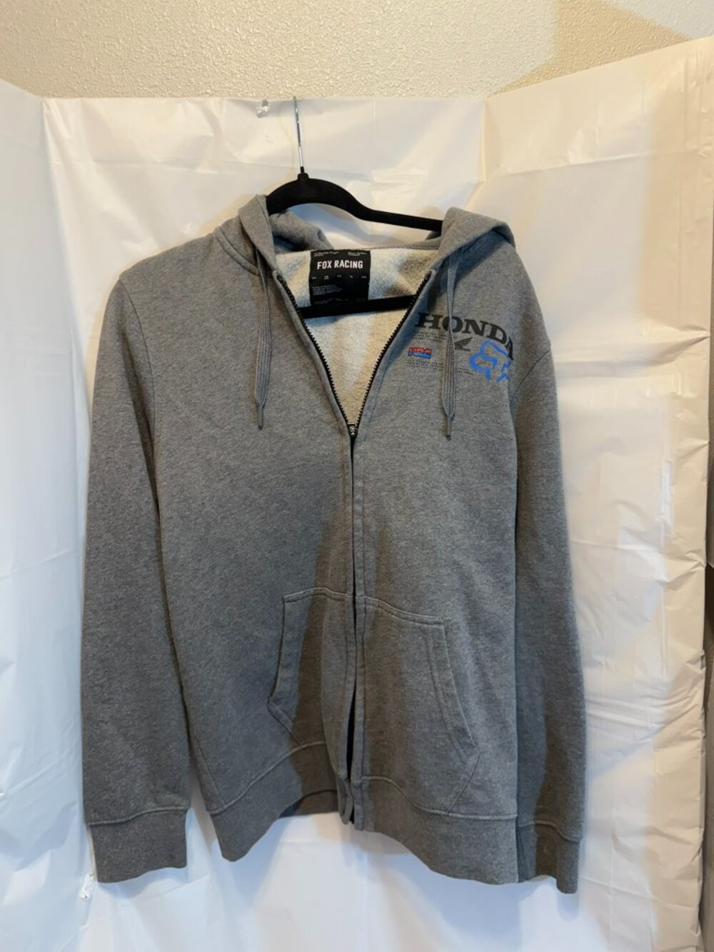 Fox Racing Honda HRC Grey Zip Up Hoodie Medium